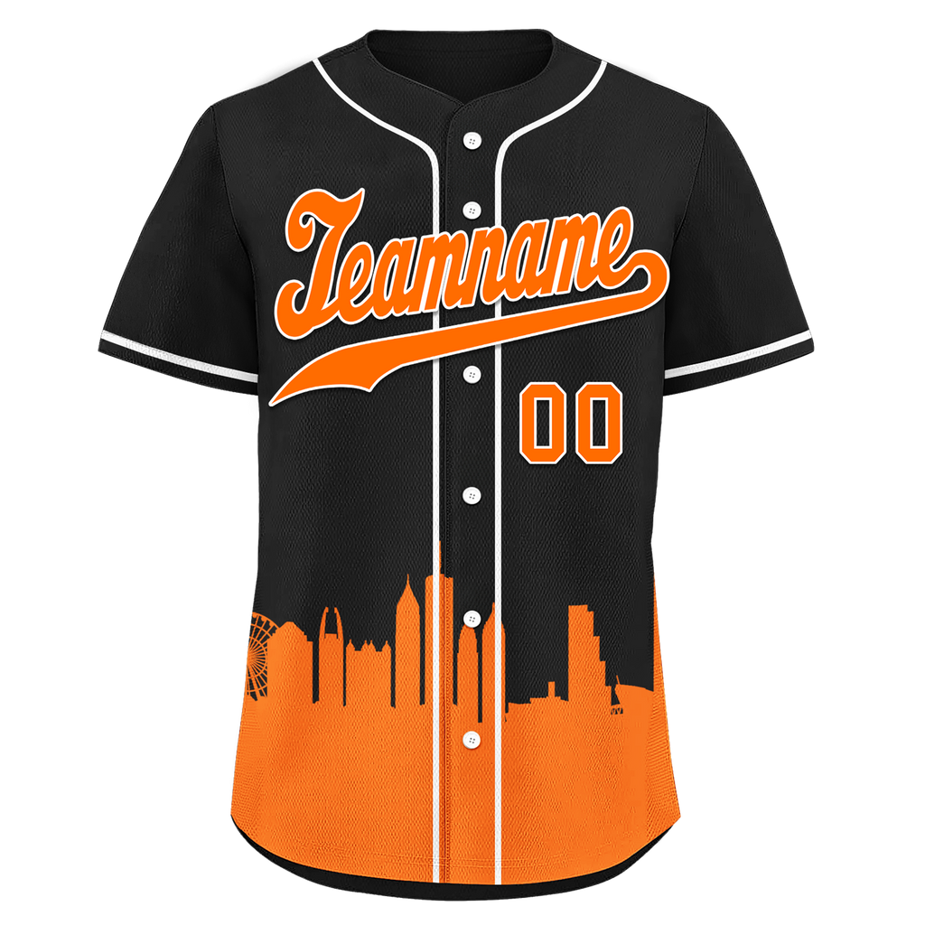 Custom Black Orange City Edition Personalized Authentic Baseball Jersey BSBJ01-D017133