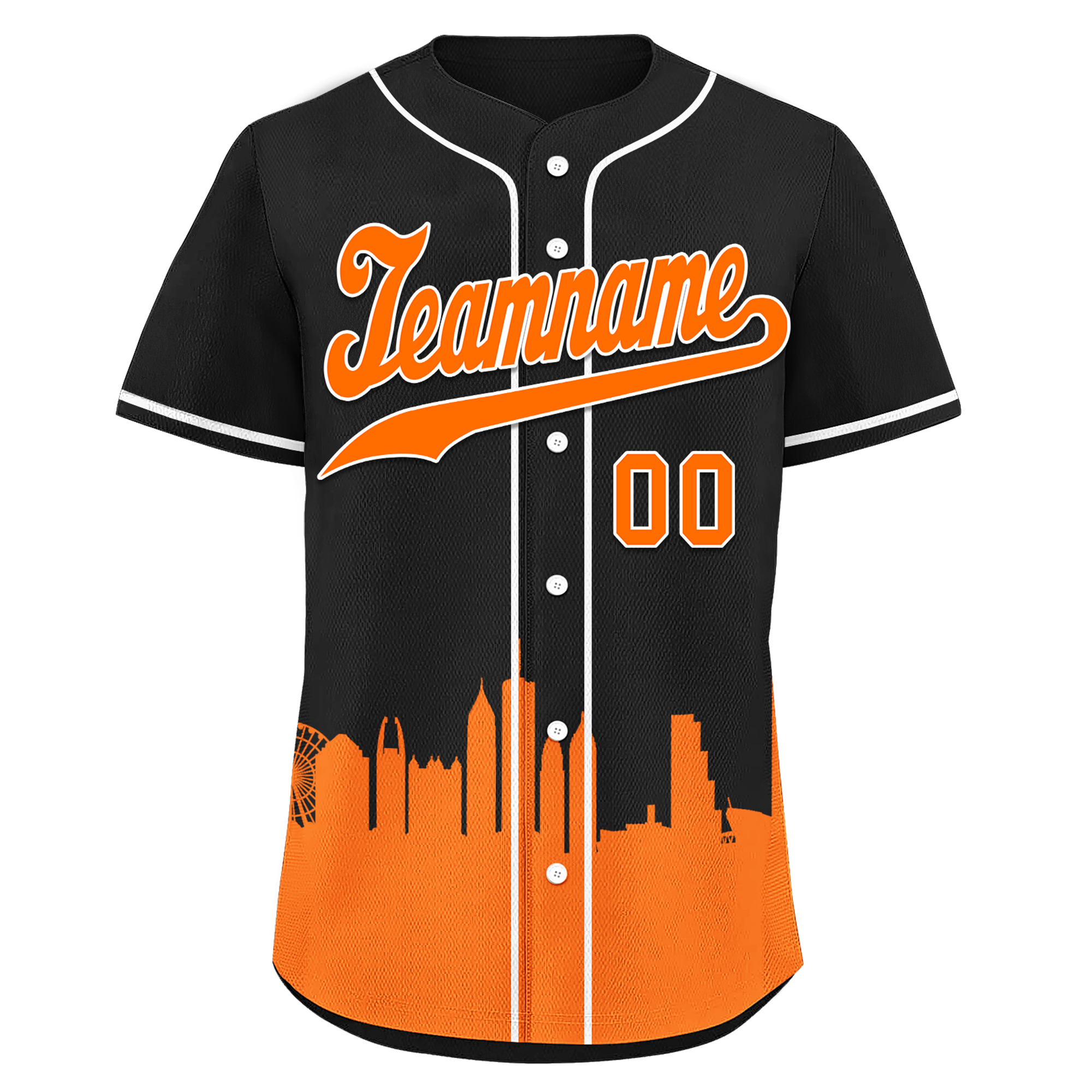 Custom Black Orange City Edition Personalized Authentic Baseball Jersey BSBJ01-D017133