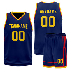 Custom Navy Blue Red Gold City Edition Personalized Sports Uniform Authentic Basketball Jersey BBJ01-D06101-10