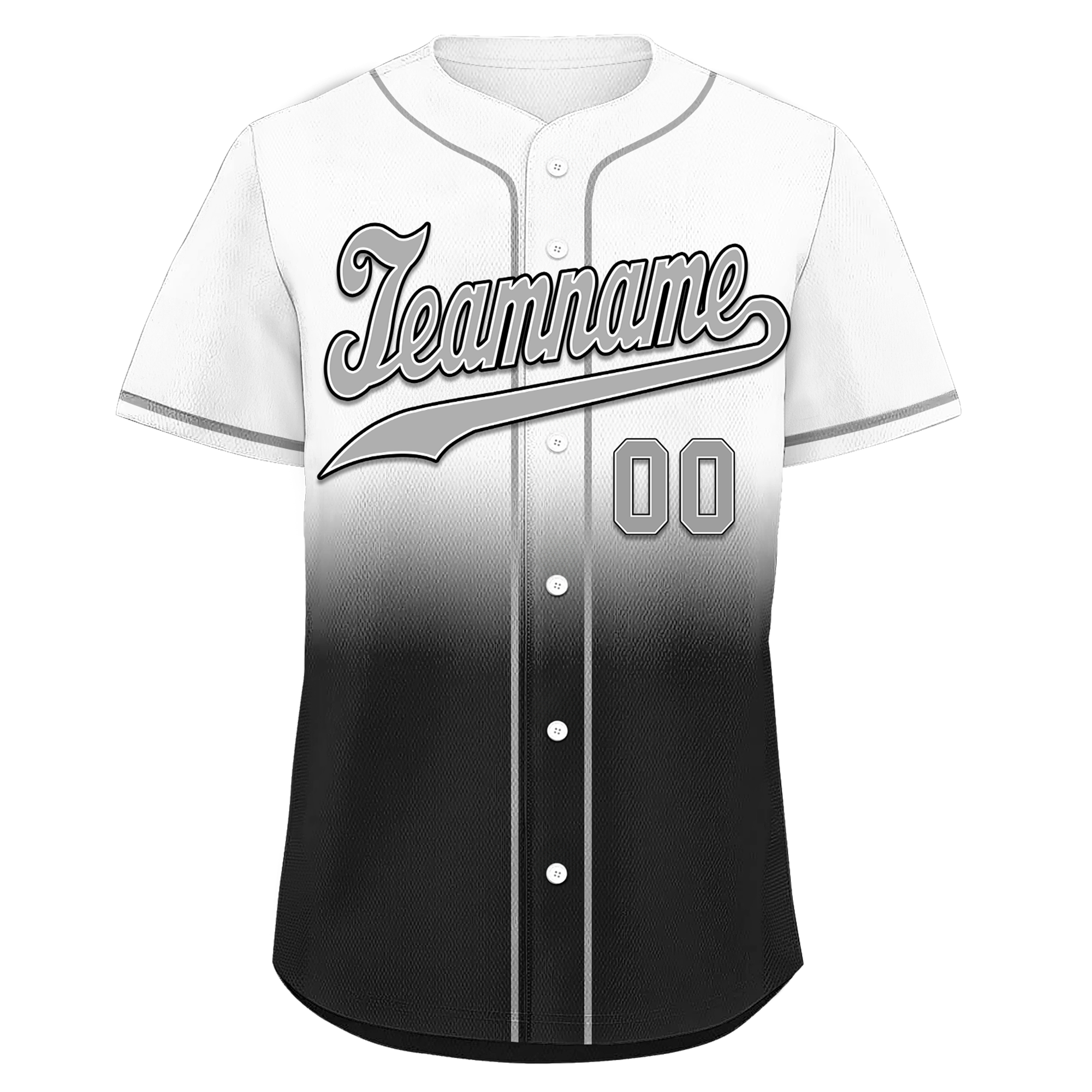 Custom Grey Black Fade Fashion Personalized Authentic Baseball Jersey BSBJ01-D0a70ee