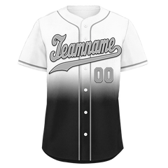 Custom Grey Black Fade Fashion Personalized Authentic Baseball Jersey BSBJ01-D0a70ee