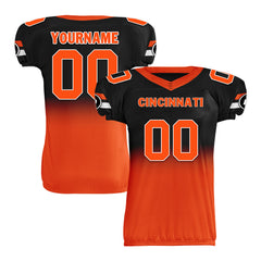 Custom Black Orange Fade Fashion Cincinnati High-Performance American Football Jersey FBJ06-D020252-6