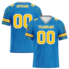 Custom Blue Los Angeles Personalized Authentic Football Jersey FBJ02-D025033-24