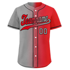 Custom Grey Red Gradient Fashion Personalized Authentic Baseball Jersey BSBJ01-D0a7aad