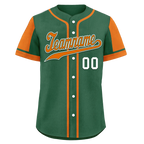 Custom Green Orange Raglan Sleeves Personalized Authentic Baseball Jersey BSBJ01-D017208