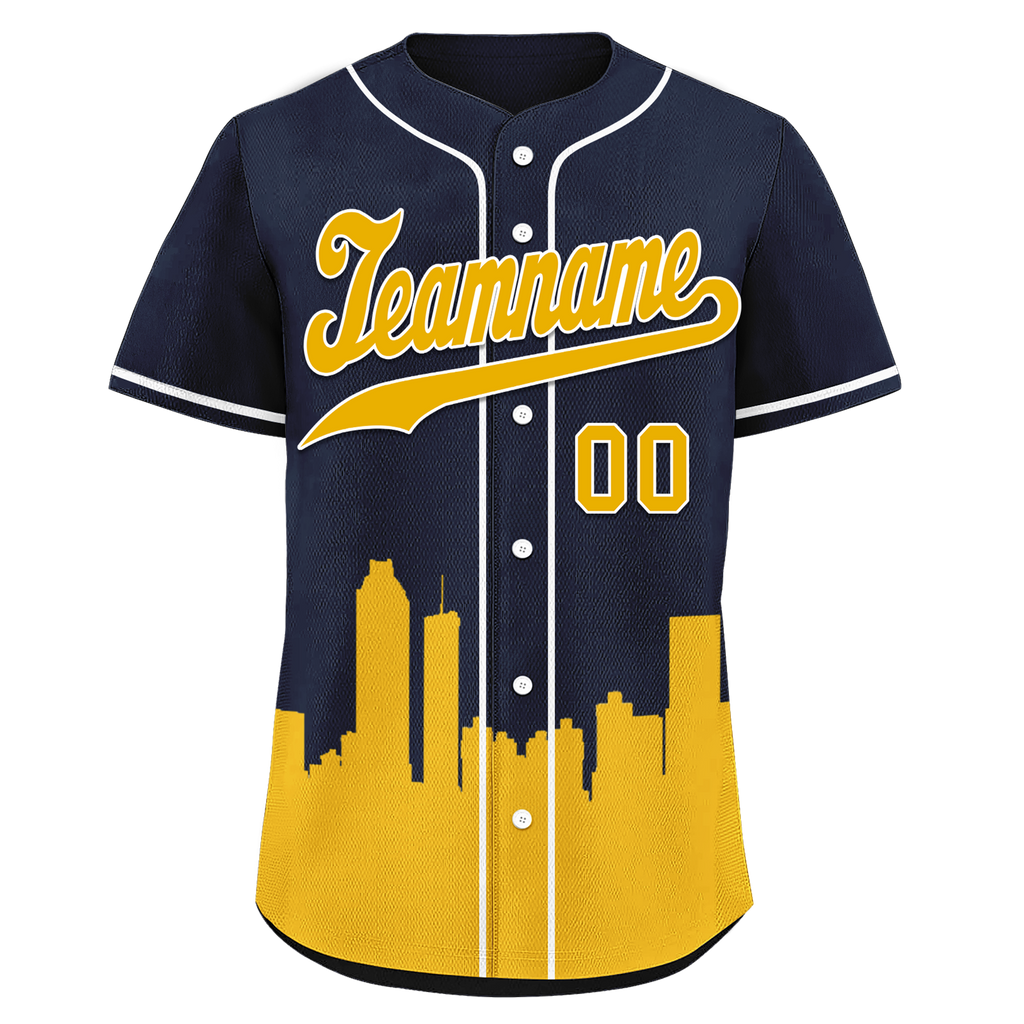 Custom Blue Orange City Edition Personalized Authentic Baseball Jersey BSBJ01-D017134