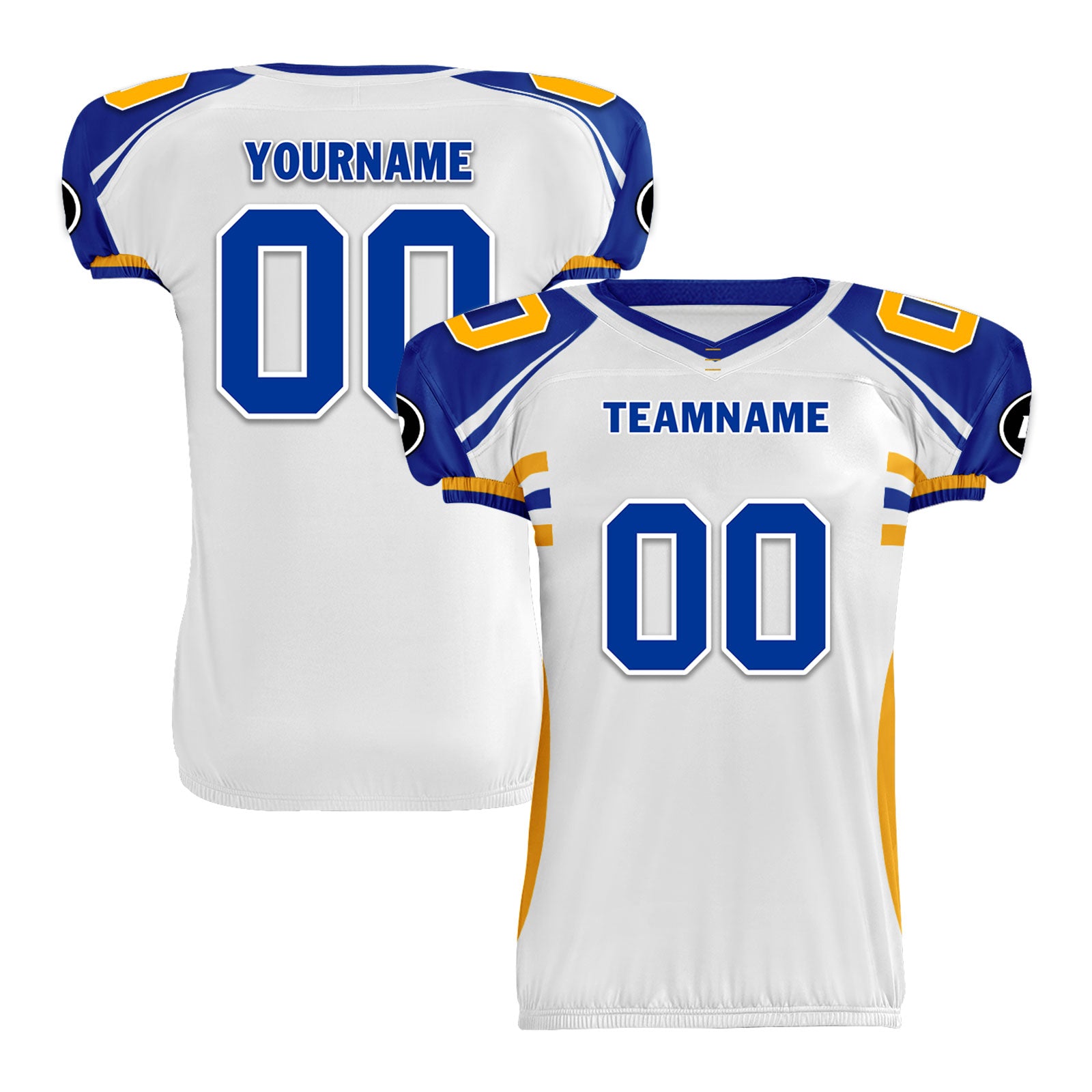 Custom Yellow White California High-Performance American Football Jersey FBJ06-D023001-15