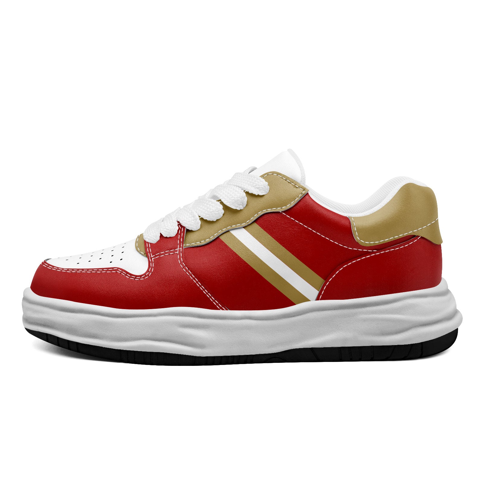 Custom Red Gold San Francisco Shoes Personalized Sneaker FN032-D020389-25