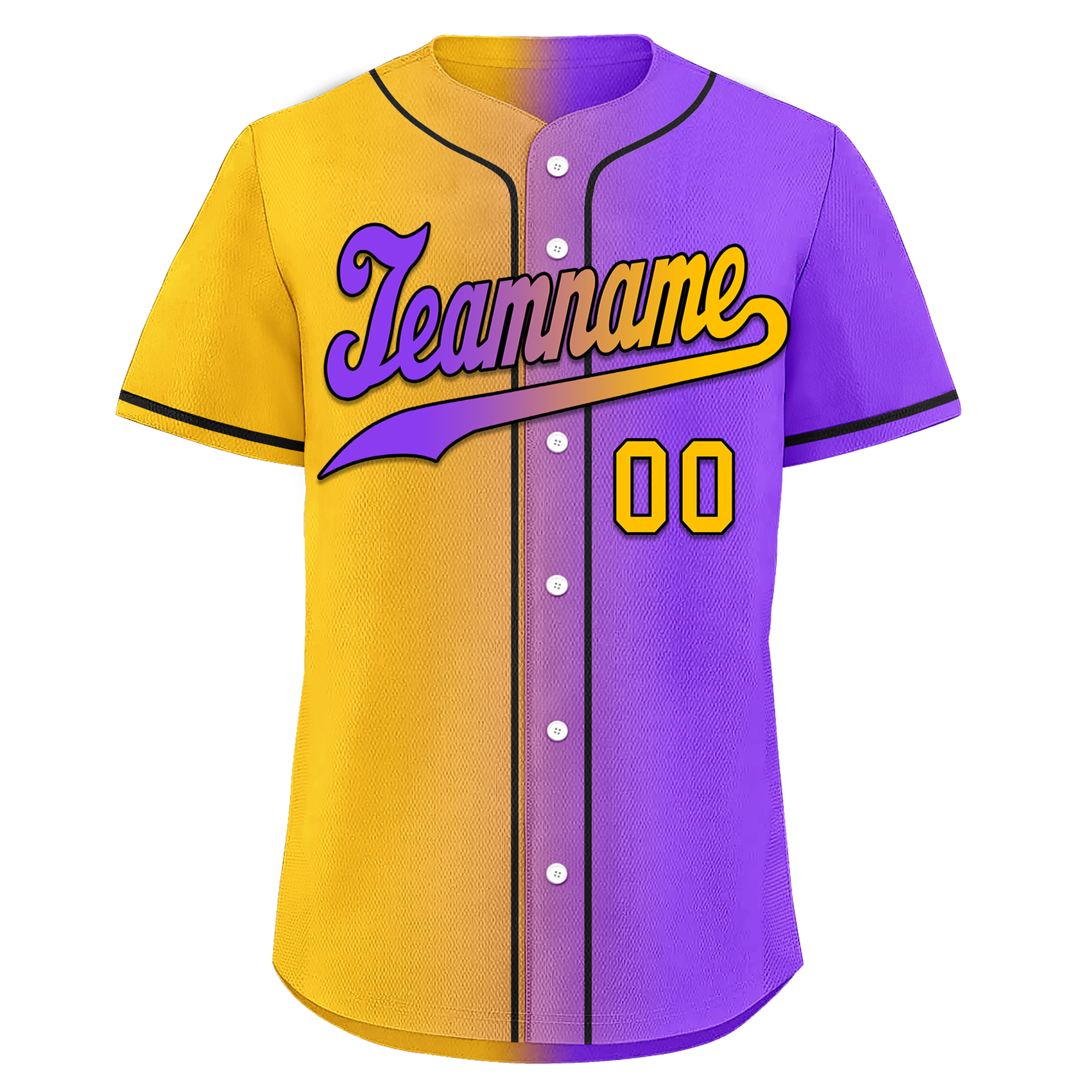 Custom Yellow Pink Gradient Fashion Personalized Authentic Baseball Jersey BSBJ01-D0a7a0a