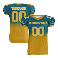 Custom Green Yellow Fade Fashion Jacksonville High-Performance American Football Jersey FBJ06-D020252-16