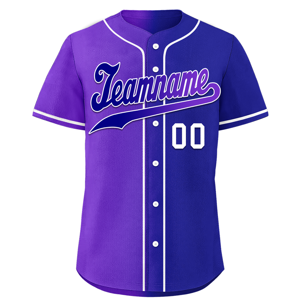 Custom Purple Blue Gradient Fashion Personalized Authentic Baseball Jersey BSBJ01-D0a7a0b