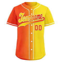 Custom Orange Yellow Gradient Fashion Personalized Authentic Baseball Jersey BSBJ01-D0a707e