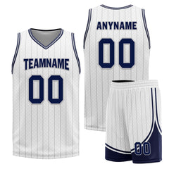 Custom White Dark Blue Black Orlando City Edition Personalized Reversible Basketball Set Sports Basketball Jersey BBJ01R-D0610-22