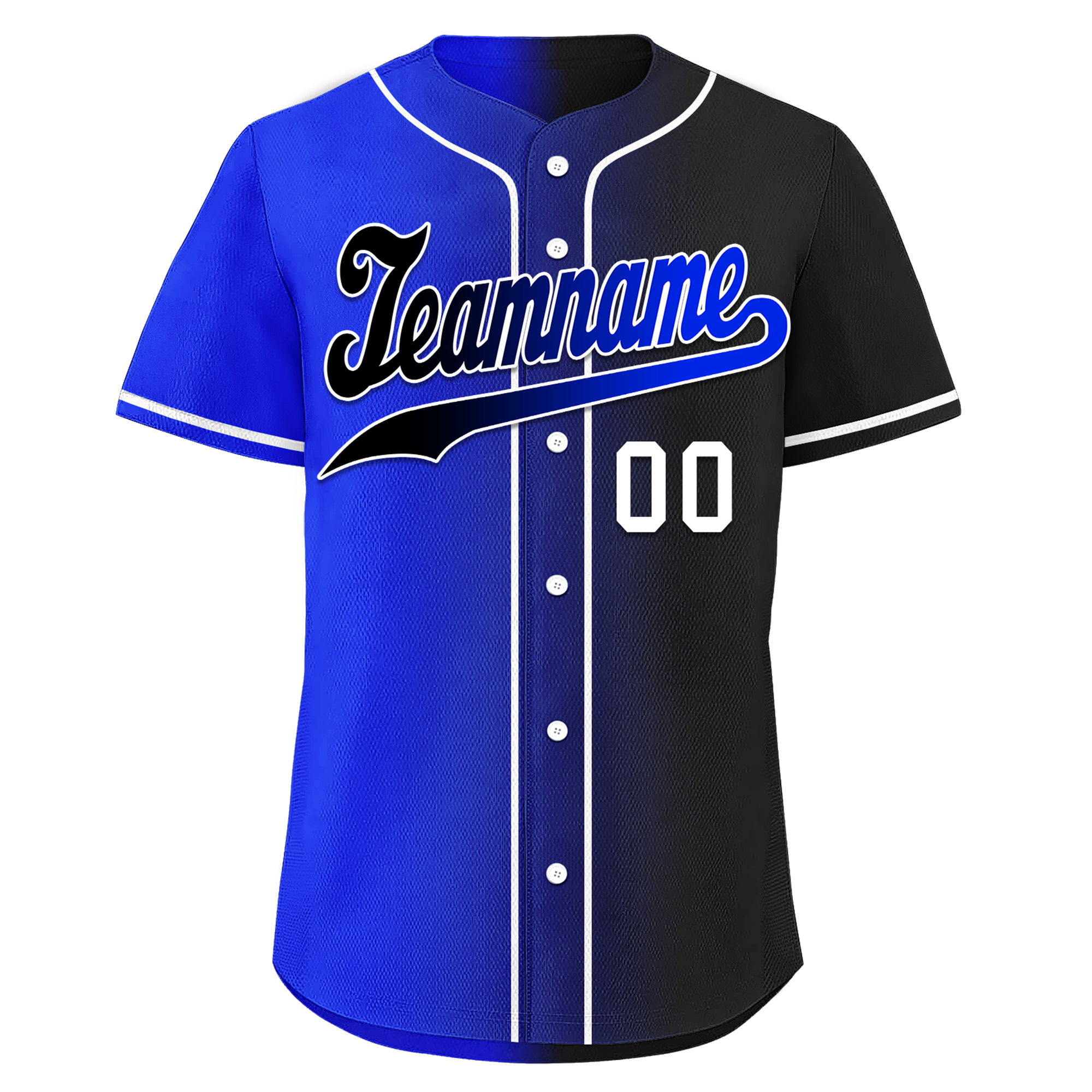 Custom Blue Black Gradient Fashion Personalized Authentic Baseball Jersey BSBJ01-D0a709e