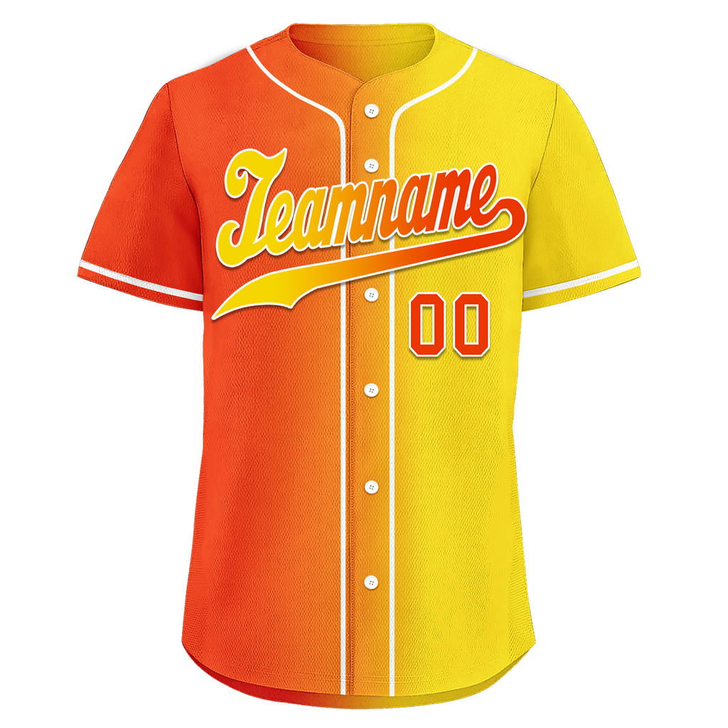 Custom Orange Yellow Gradient Fashion Personalized Authentic Baseball Jersey BSBJ01-D0a707e