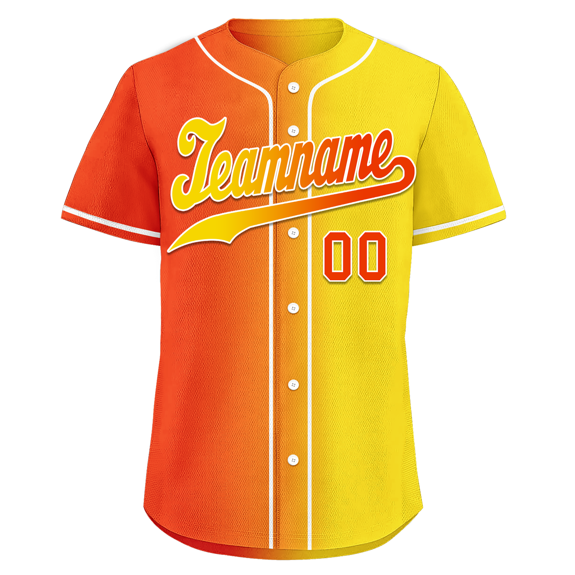 Custom Orange Yellow Gradient Fashion Personalized Authentic Baseball Jersey BSBJ01-D0a707e
