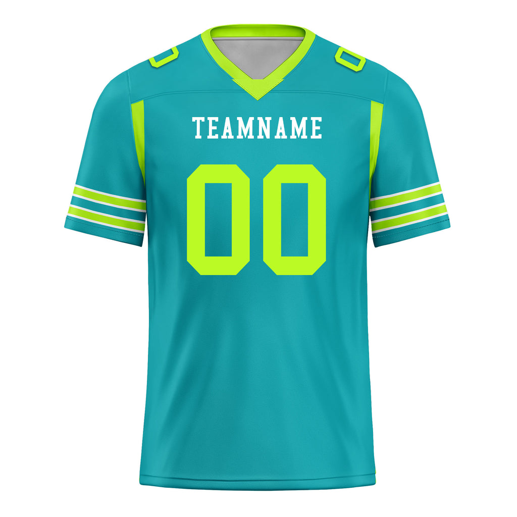 Custom Mint Green Striped Sleeves Personalized Authentic Football Jersey FBJ02-D06047