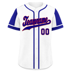 Custom White Blue Raglan Sleeves Personalized Authentic Baseball Jersey BSBJ01-D017168