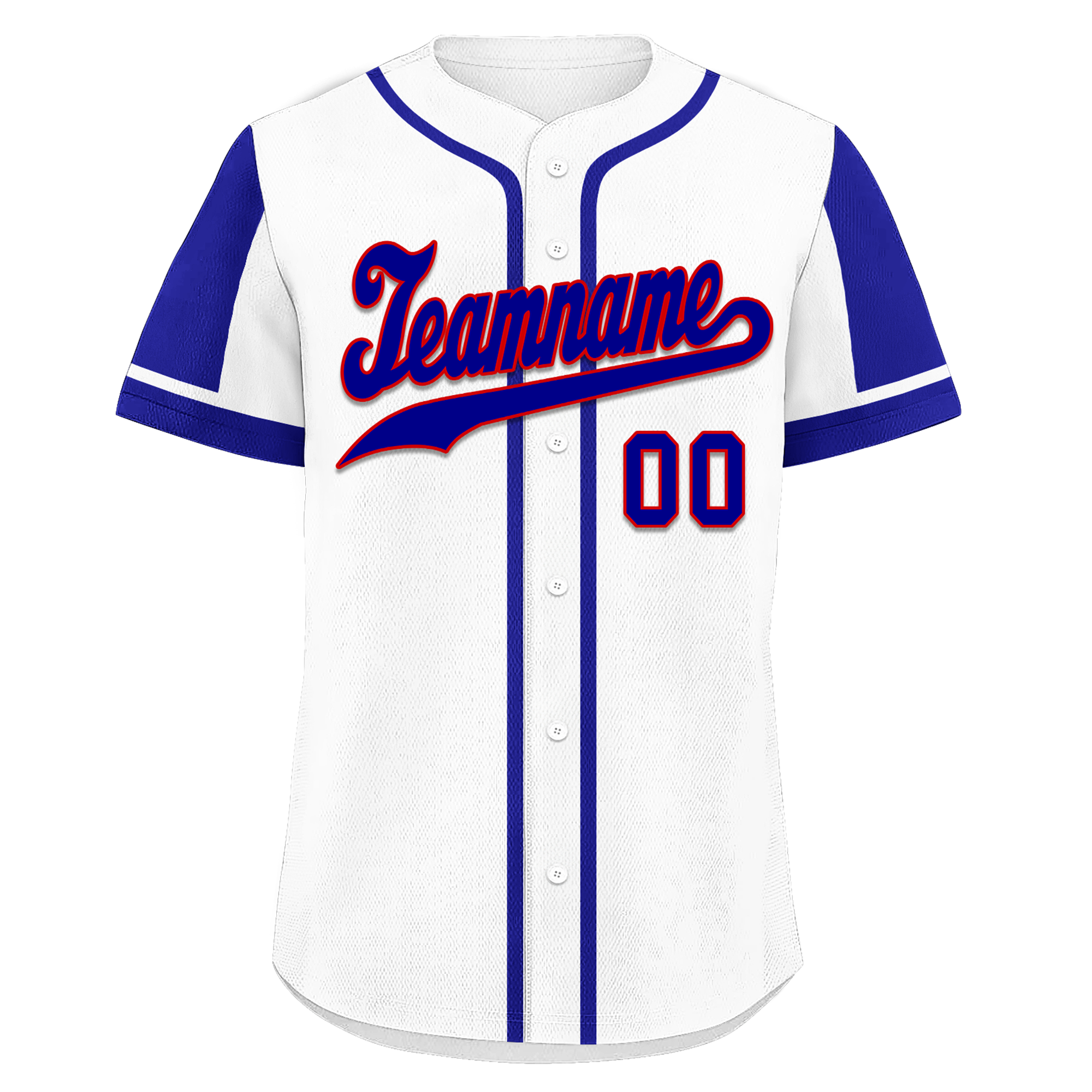 Custom White Blue Raglan Sleeves Personalized Authentic Baseball Jersey BSBJ01-D017168