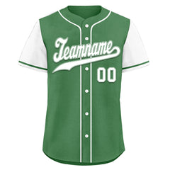 Custom Green White Raglan Sleeves Personalized Authentic Baseball Jersey BSBJ01-D020200-10