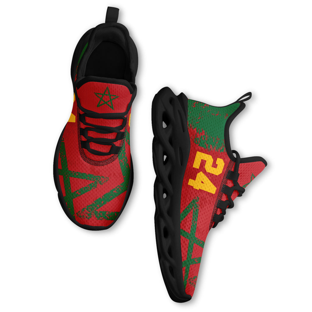 Custom Morocco 2026 World Cup Sneakers DIY Country Flag Running Shoes Lightweight Sport Shoes Gift for Football Fans Personalized Team Name and Logo FN003-F009115-7