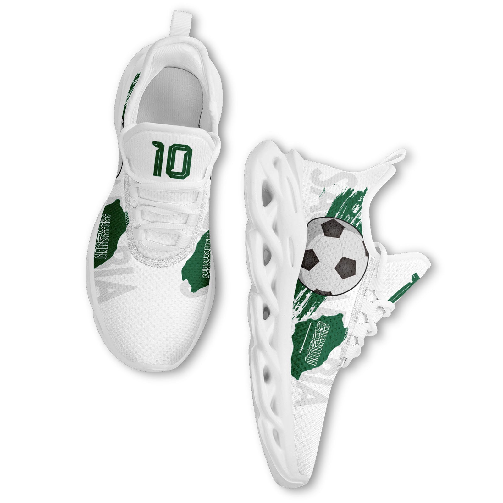 Custom Saudi Arabia 2026 World Cup Sneakers DIY Country Flag Running Shoes Lightweight Sport Shoes Gift for Football Fans Personalized Team Name and Logo FN003-F009078-5