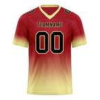 Custom Red Cream Fade Fashion Personalized Authentic Football Jersey FBJ02-D06094