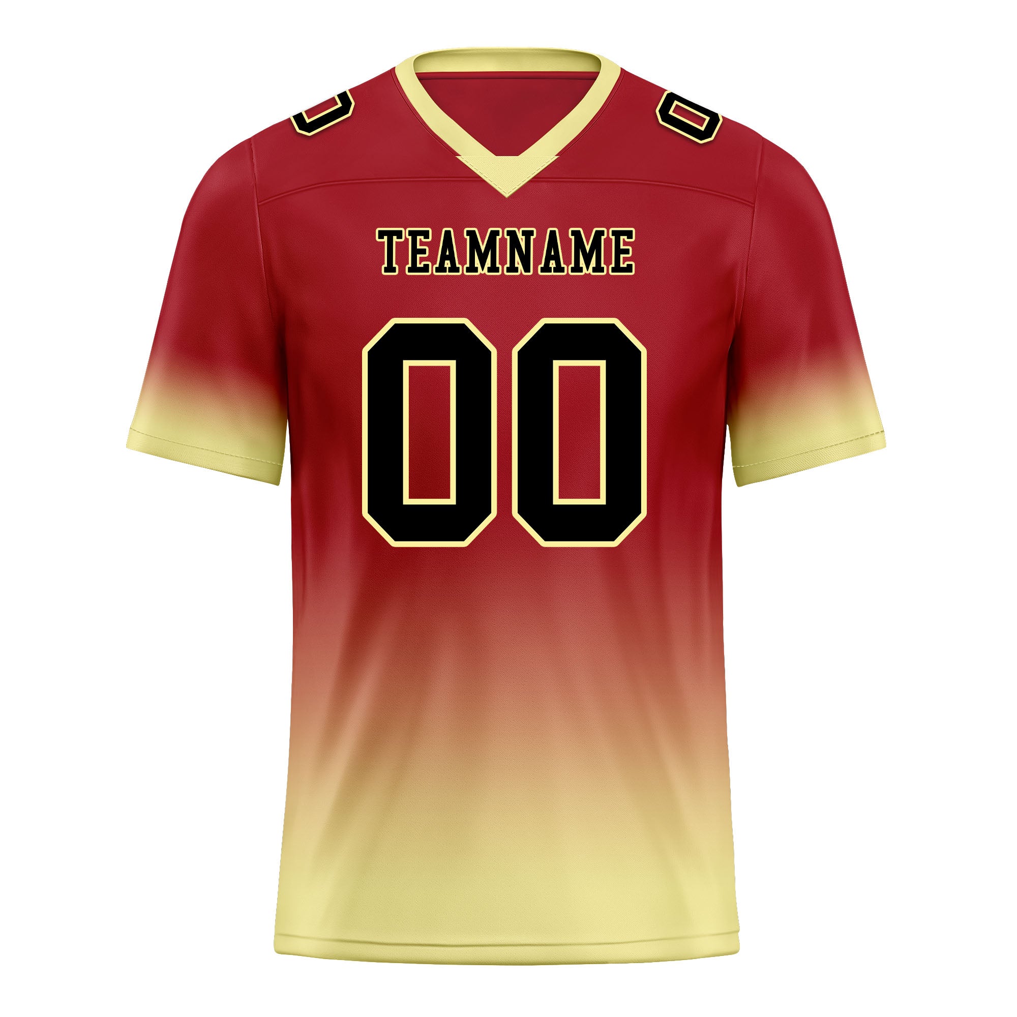 Custom Red Cream Fade Fashion Personalized Authentic Football Jersey FBJ02-D06094