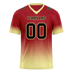 Custom Red Cream Fade Fashion Personalized Authentic Football Jersey FBJ02-D06094