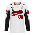 Custom White Black Personalized Hockey Jersey HCKJ01-D0a70a9