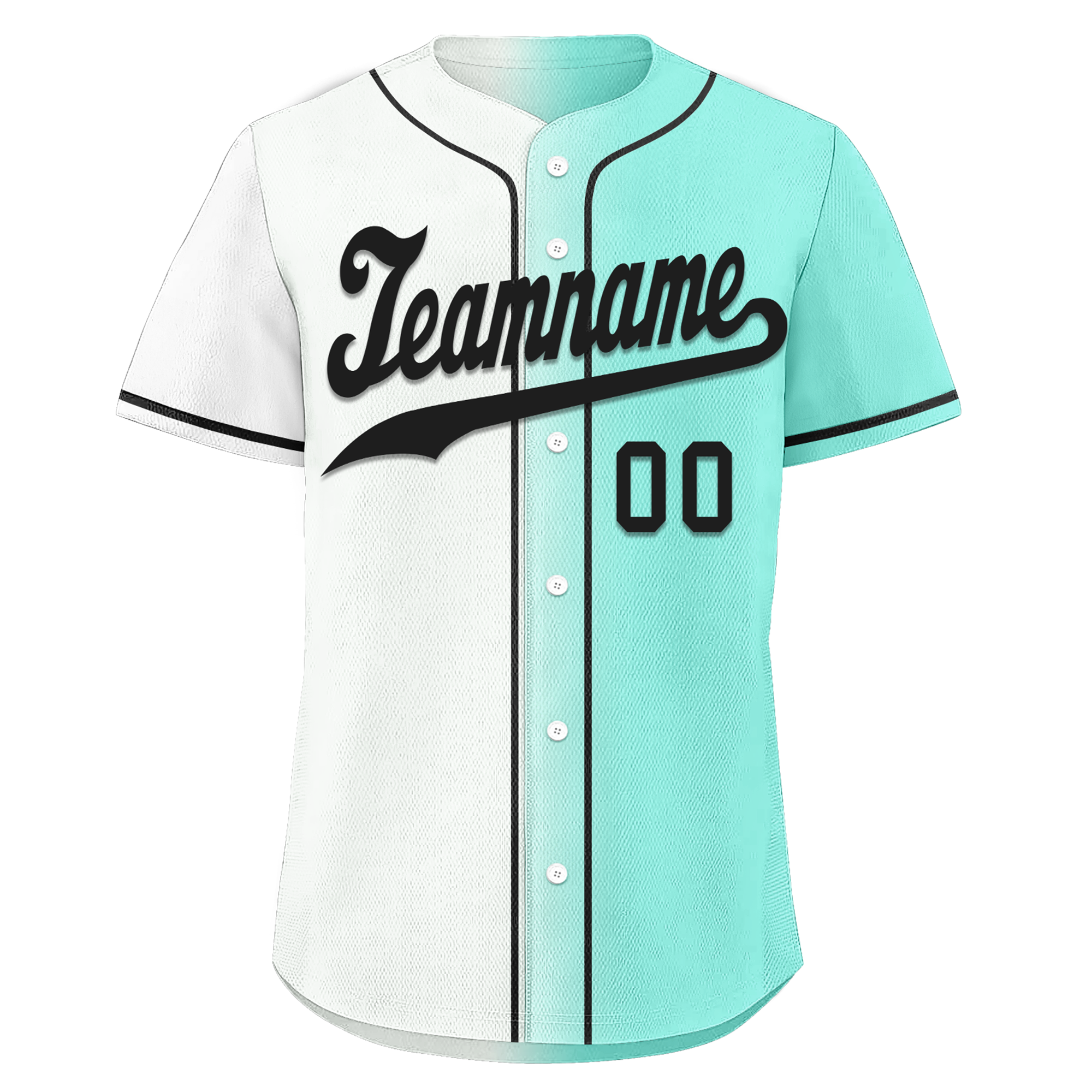 Custom White Green Gradient Fashion Personalized Authentic Baseball Jersey BSBJ01-D0a7aa7