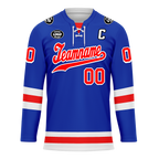 Custom Blue Red Personalized Hockey Jersey HCKJ01-D0a7007