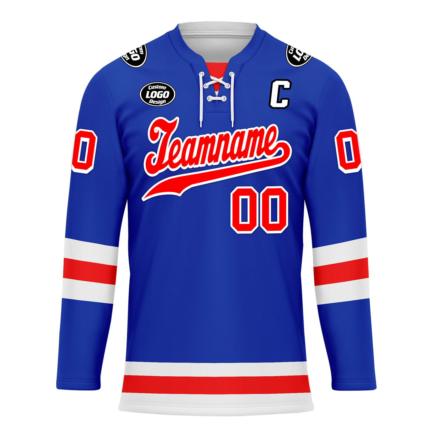 Custom Blue Red Personalized Hockey Jersey HCKJ01-D0a7007