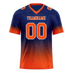 Custom Navy Blue Orange Fade Fashion Personalized Authentic Football Jersey FBJ02-D06092