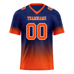 Custom Navy Blue Orange Fade Fashion Personalized Authentic Football Jersey FBJ02-D06092