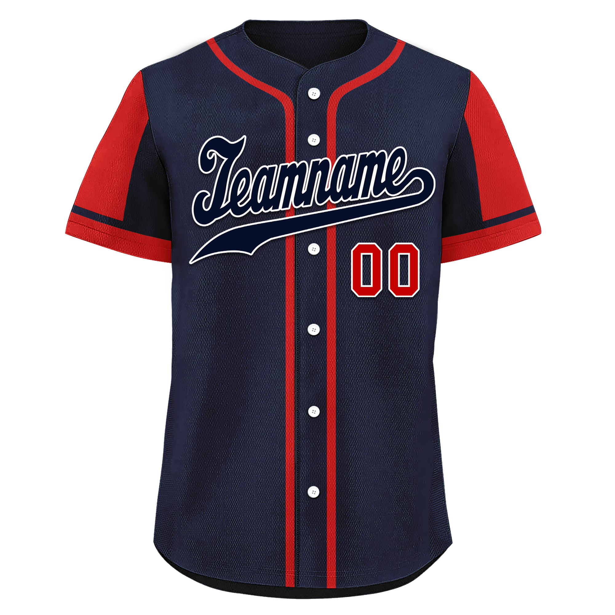 Custom Blue Red Raglan Sleeves Personalized Authentic Baseball Jersey BSBJ01-D017180