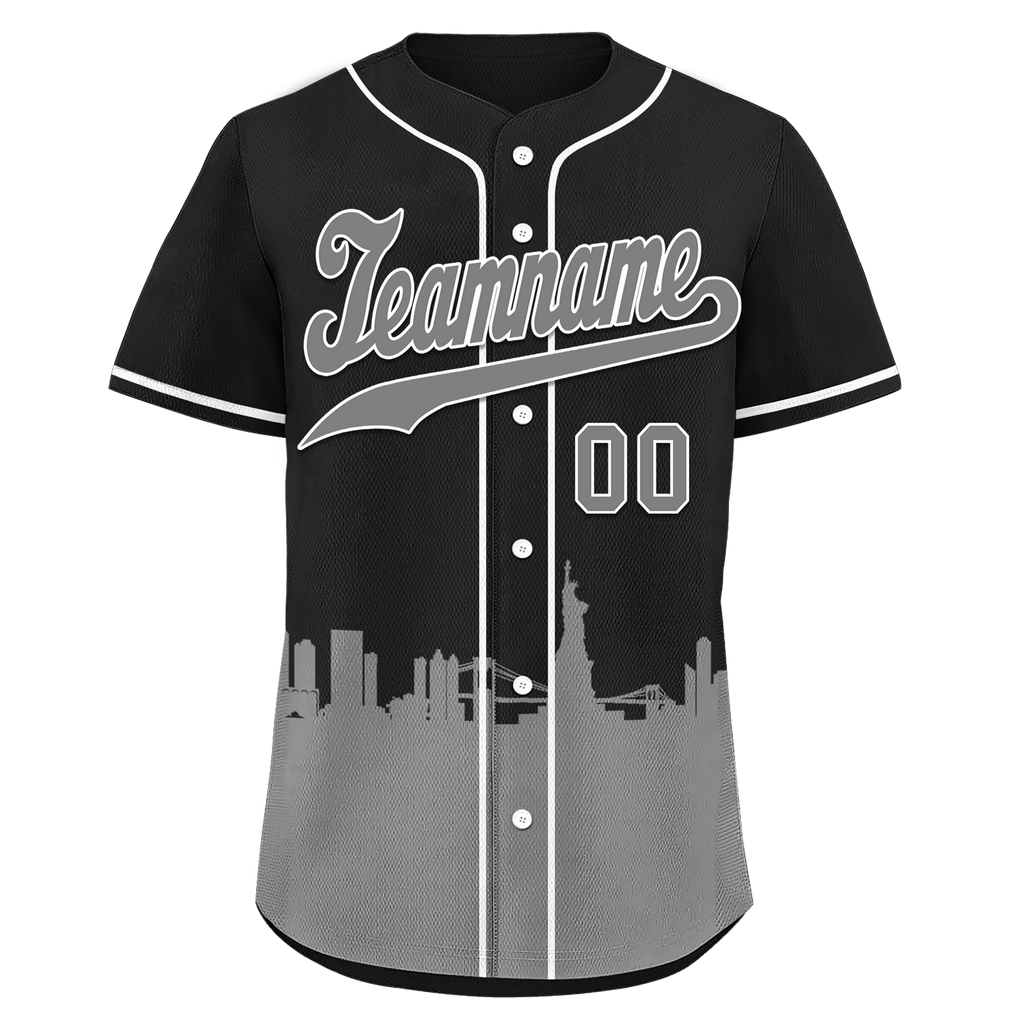 Custom Black Gray City Edition Personalized Authentic Baseball Jersey BSBJ01-D017125