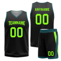 Custom Black Green Boston City Edition Personalized Reversible Basketball Set Sports Basketball Jersey BBJ01R-D0610-2