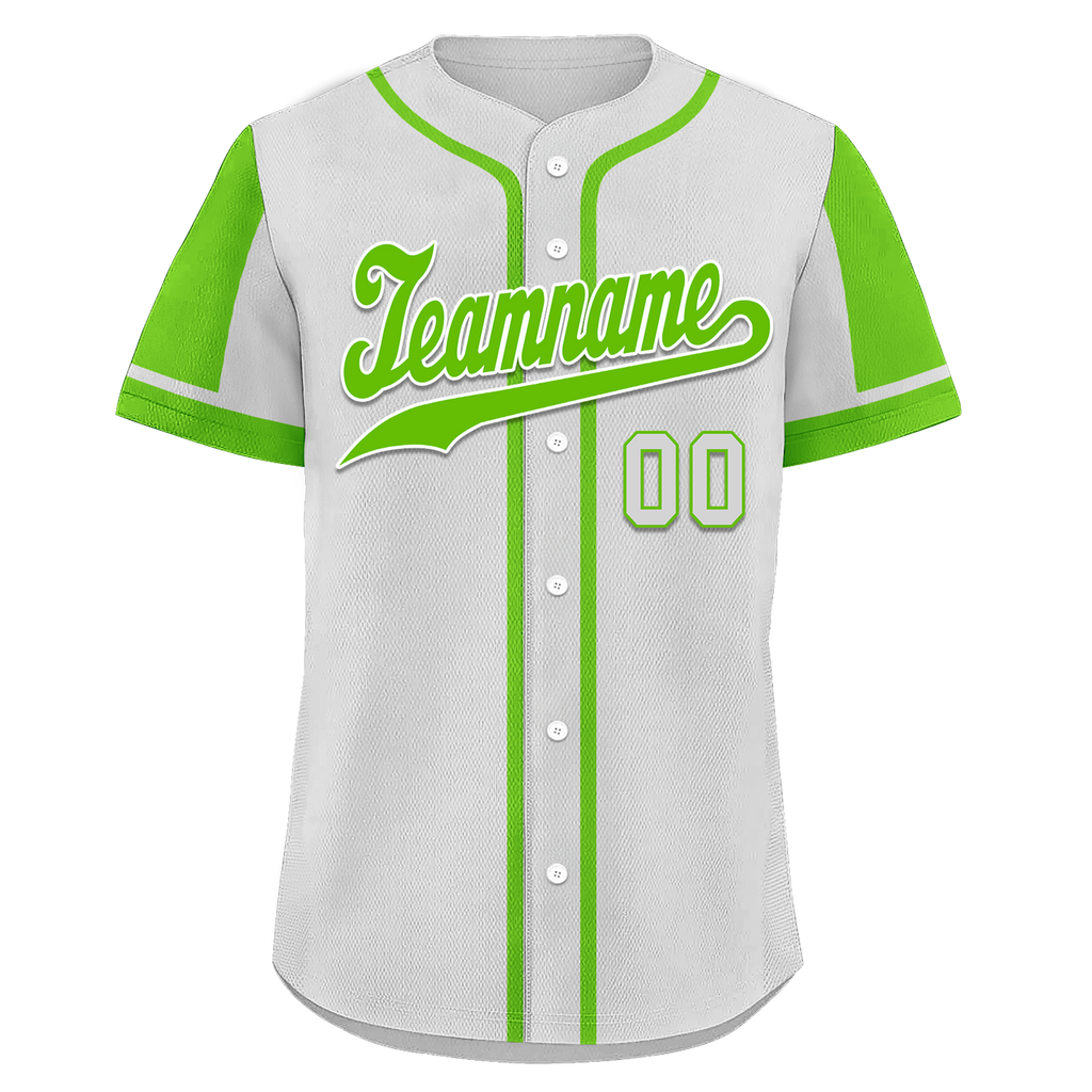 Custom Gray Green Raglan Sleeves Personalized Authentic Baseball Jersey BSBJ01-D017190