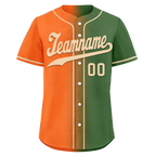 Custom Orange Green Gradient Fashion Personalized Authentic Baseball Jersey BSBJ01-D0a708d