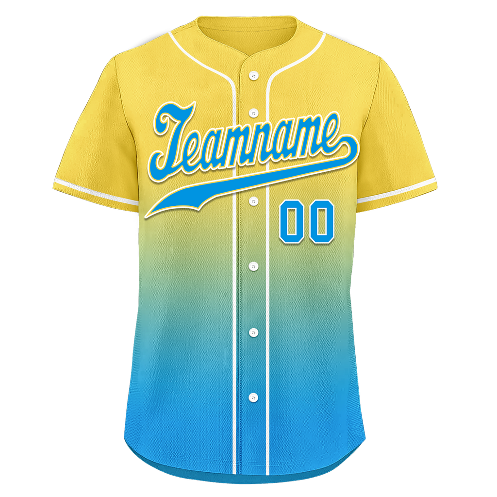 Custom Yellow Blue Fade Fashion Personalized Authentic Baseball Jersey BSBJ01-D0a70fc