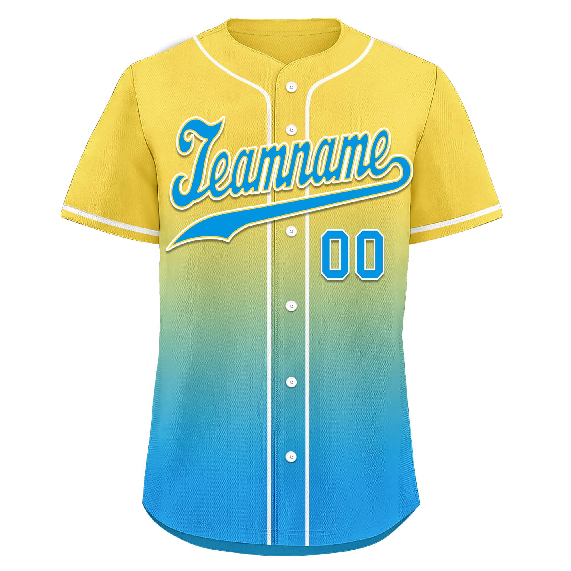 Custom Yellow Blue Fade Fashion Personalized Authentic Baseball Jersey BSBJ01-D0a70fc