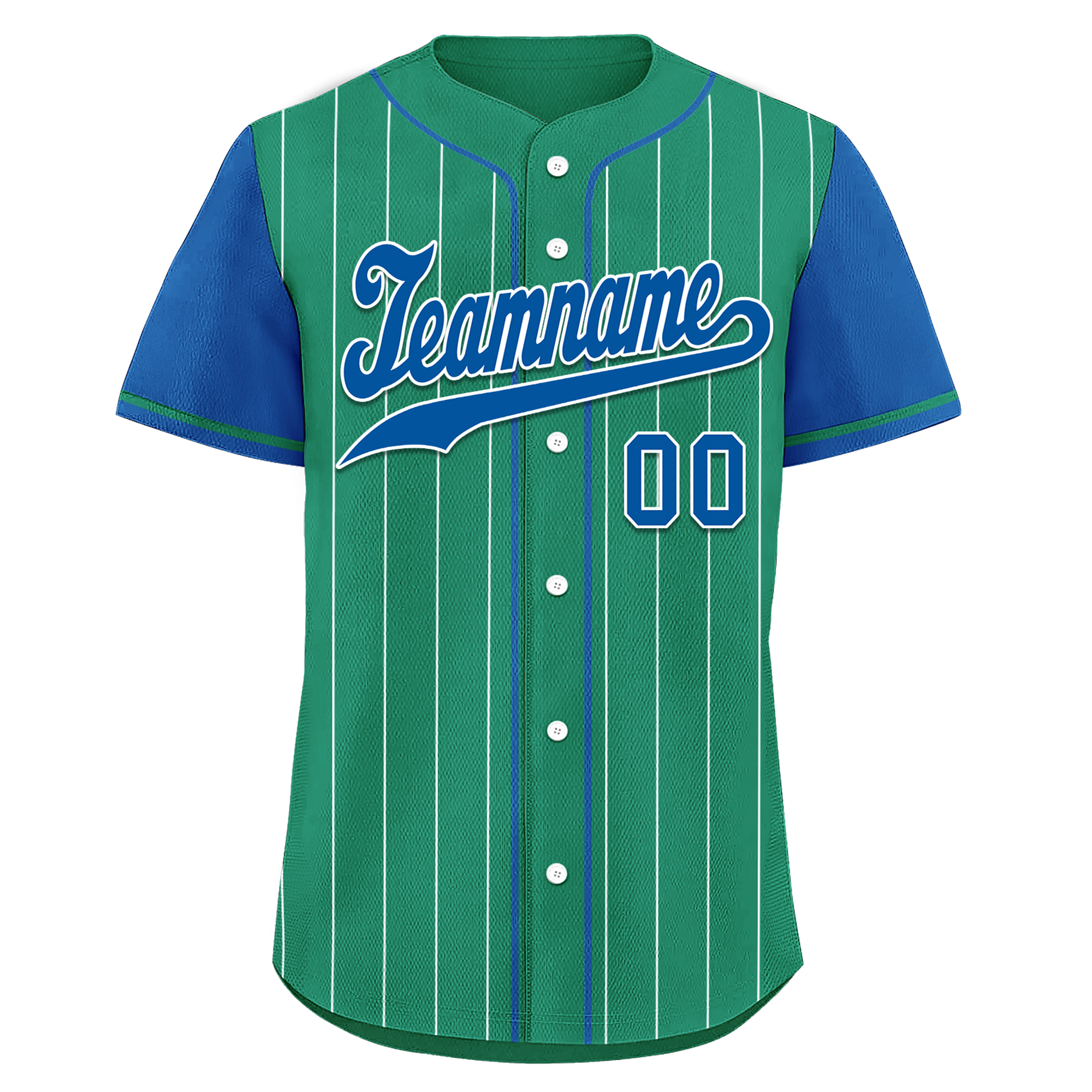 Custom Green Blue Stripe Baseball Jersey – Embroidered