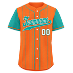 Custom Orange Cyan Stripe Fashion Personalized Authentic Baseball Jersey BSBJ01-D017234