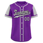Custom Purple Gray Raglan Sleeves Personalized Authentic Baseball Jersey BSBJ01-D017173