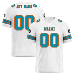 Custom White Miami Personalized Authentic Football Jersey FBJ02-D020256-21