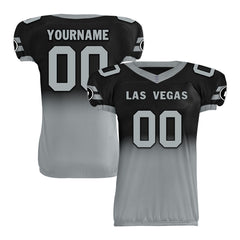 Custom Black Gray Fade Fashion Las Vegas High-Performance American Football Jersey FBJ06-D020252-20