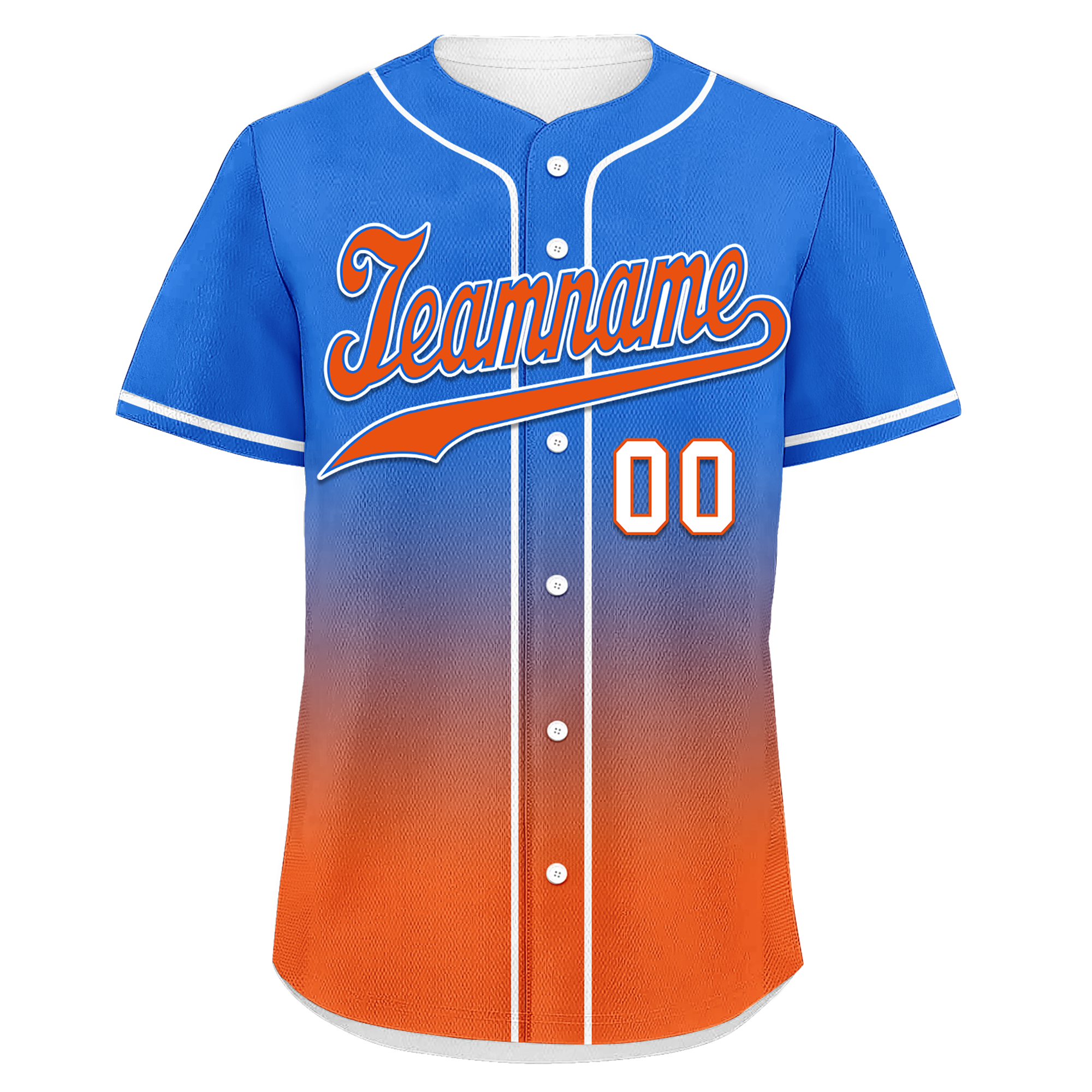 Custom Blue Orange Fade Fashion Personalized Authentic Baseball Jersey BSBJ01-D0a70b7