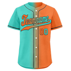 Custom Cyan Orange Gradient Fashion Personalized Authentic Baseball Jersey BSBJ01-D0a7087