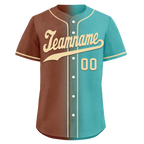 Custom Brown Cyan Gradient Fashion Personalized Authentic Baseball Jersey BSBJ01-D0a7088